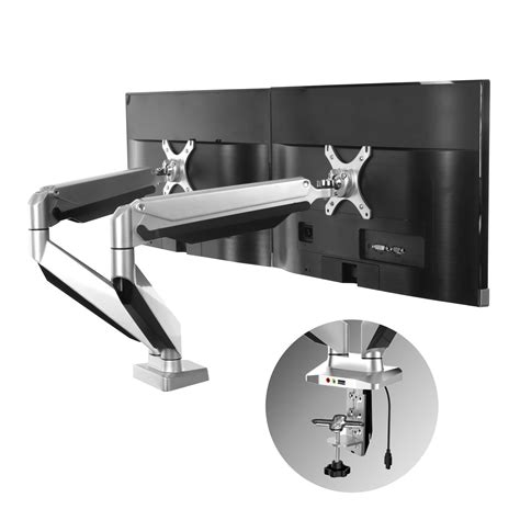 Loctek D7D Heavy Duty Swivel Dual LCD Arm Desk Stand Monitor Mount for ...