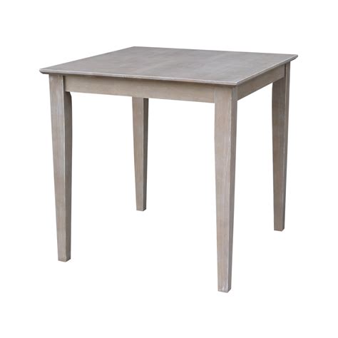 Solid Wood 30" x 30" Dining Table in Washed Gray Taupe - Walmart.com ...