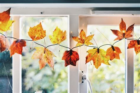 DIY Autumn Leaf Fairy Lights - Wallflower Kitchen