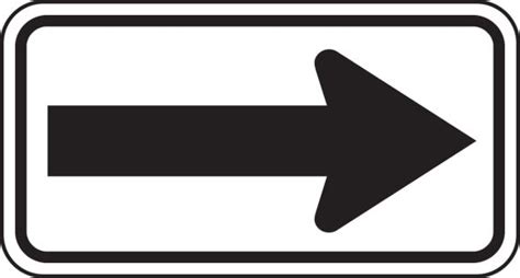 Direction Sign: One-Direction Large Arrow (White) (FRR293RA)