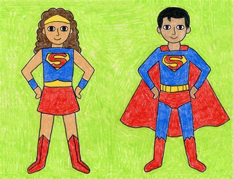 Easy How to Draw a Superhero Tutorial and Superhero Coloring Page