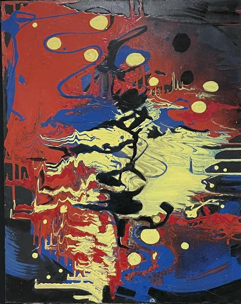 French School - French Contemporary Abstract Splash Drip Painting ...