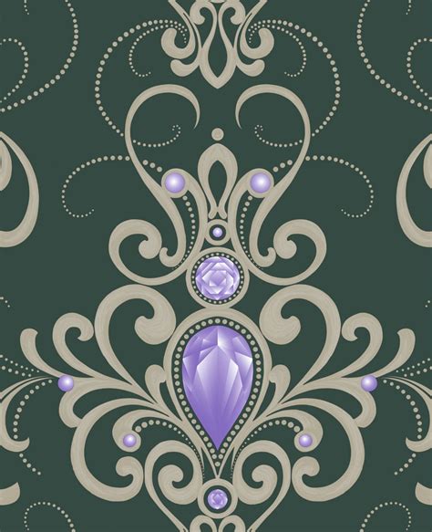 Green Royal Damask Wallpaper 8170 - Decor City