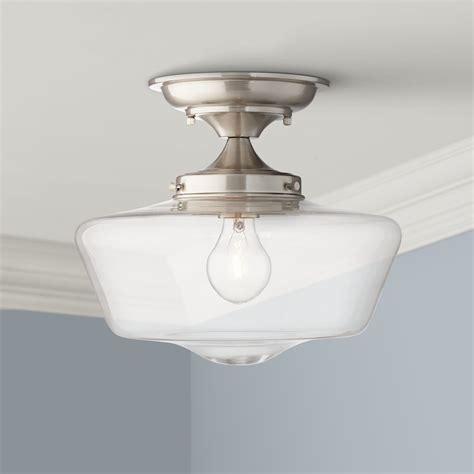 Regency Hill Modern Schoolhouse Ceiling Light Semi Flush Mount Fixture ...