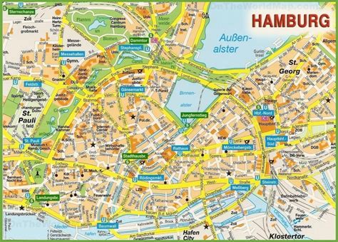 Hamburg city centre map - Ontheworldmap.com