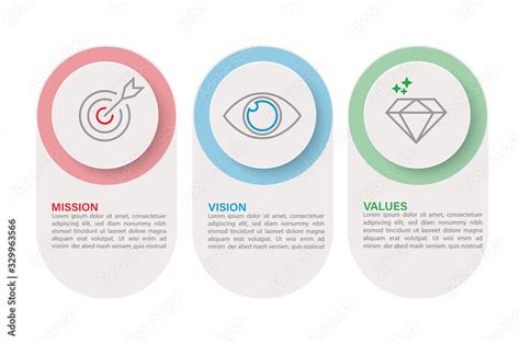 Mission Vision Values. Web page template. Modern infographic design ...