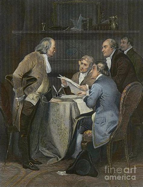 Drafting the Declaration of Independence in 1776 Painting by American ...