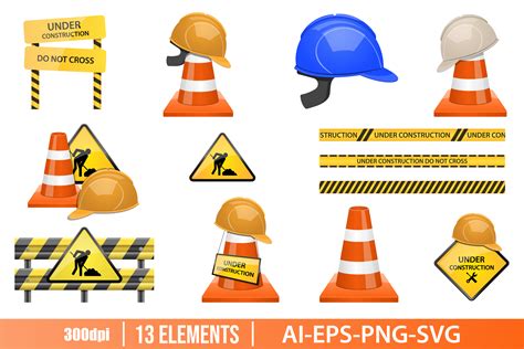 Under Construction Zone Clipart Set Graphic by Emil Timplaru Store ...