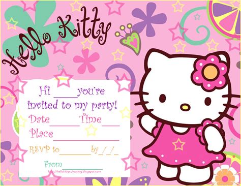 INVITATIONS TO SLEEPOVER PARTY HELLO KITTY