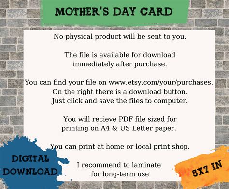 Printable Happy Mother's Day Card Mother and Son Card - Etsy