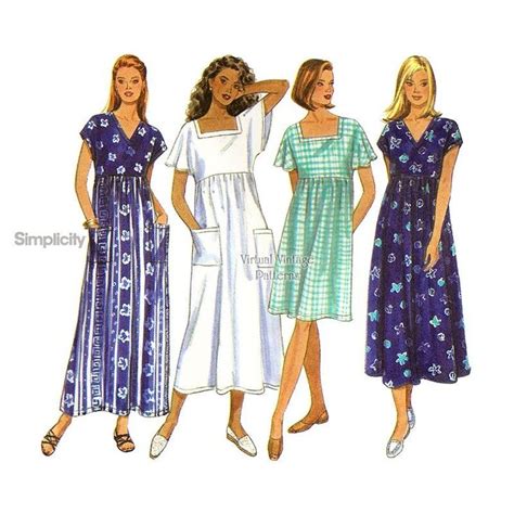 Easy Pullover Dress Pattern, Simplicity 7181 | Virtual Vintage | Nähen