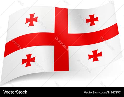 National flag georgia central red cross Royalty Free Vector