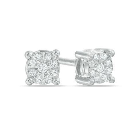 1/10 CT. T.W. Composite Diamond Stud Earrings in Sterling Silver ...