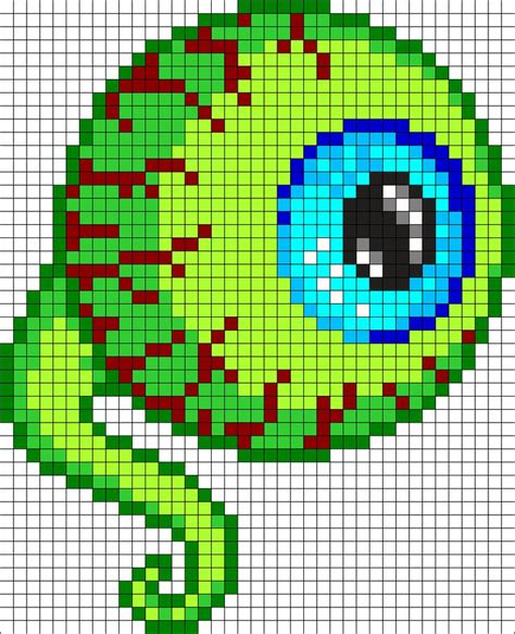 Tentacle Eye Perler Bead Pattern / Bead Sprite minecraft pixel art grid ...