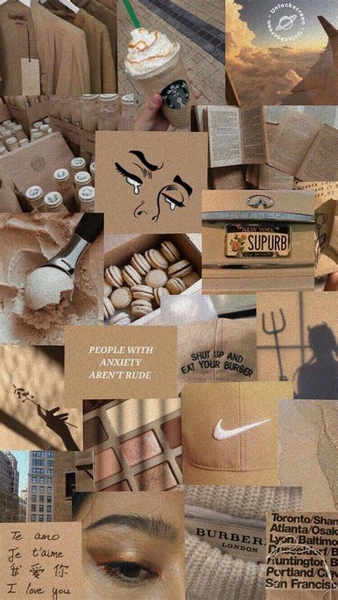 Beige Aesthetic Background Collage Laptop - Galuh Karnia458