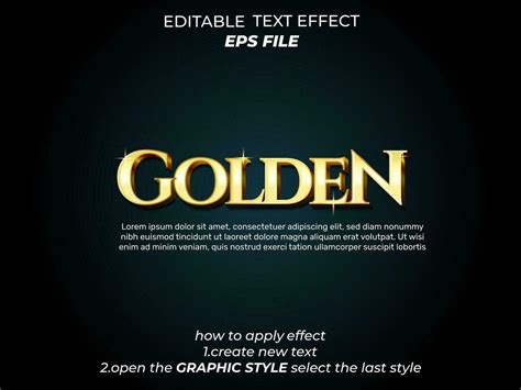 golden text effect typography, 3d text. vector template 25695328 Vector ...