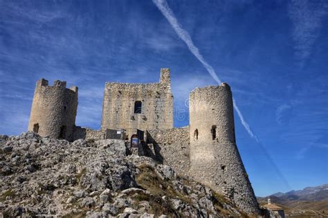 Castle of Rocca Di Calascio Stock Image - Image of medieval, rock ...