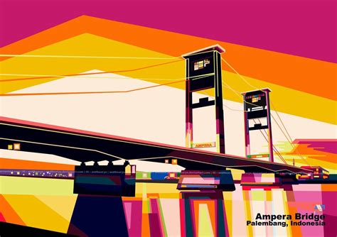 Ampera bridge is located in Palembang, South Sumatera, Indonesia, which ...