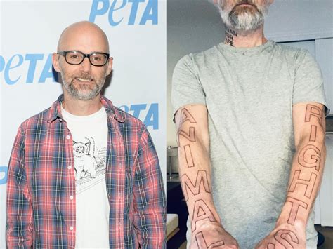 Musician Moby has ‘Animal Rights’ tattooed on his arms to mark 32 years ...