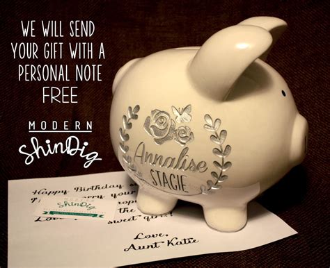 Engraved Piggy Bank Large Ceramic Custom Piggy Bank is | Etsy