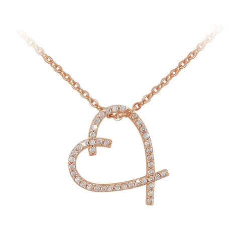 TIPPERARY CRYSTAL Rose Gold Freehand Heart Pendant - Mountmellick Local ...