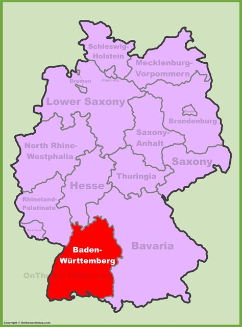 Baden-Württemberg location on the Germany map