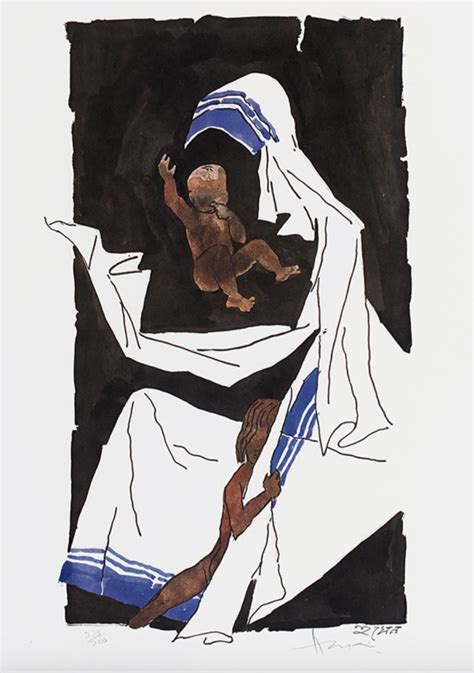 SAINT TERESA OF CALCUTTA II In a second work, lithographer M.F. Husain ...