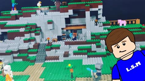 Lego Minecraft Mountain + cave MOC - YouTube