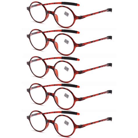 5 Pack Round Reading Glasses PC Oversized Readers Vintage Presbyopic ...