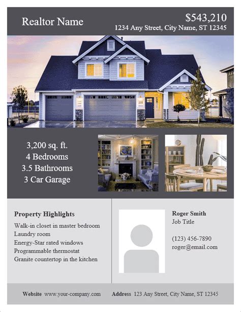 Real Estate Flyer Template for Word