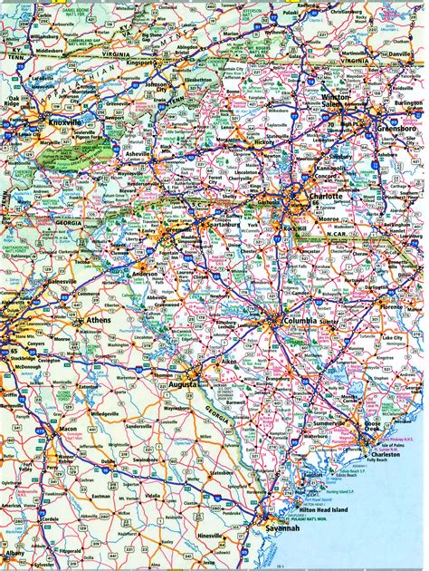 North Carolina South Carolina interstate highways map I-40 I-74 I-77 I ...