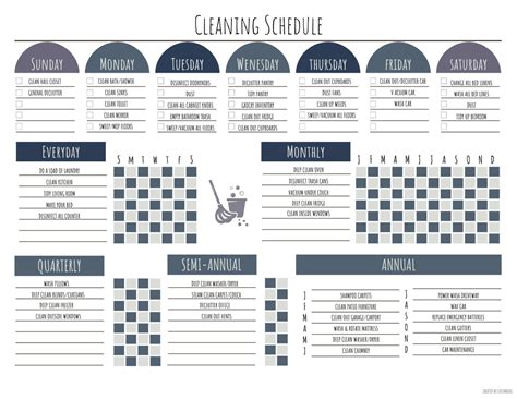 Printable Prefilled Cleaning Schedule - Etsy