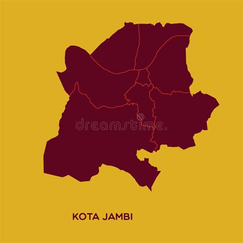 Map of Kota Jambi. Vector Illustration Decorative Design Stock Vector ...