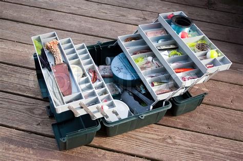 A large fishermans tackle box fully ... | Stock image | Colourbox