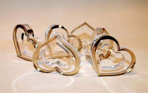 Wedding Napkin Ring In Gold Heart, Gold Napkin Rings, Gold Wedding ...