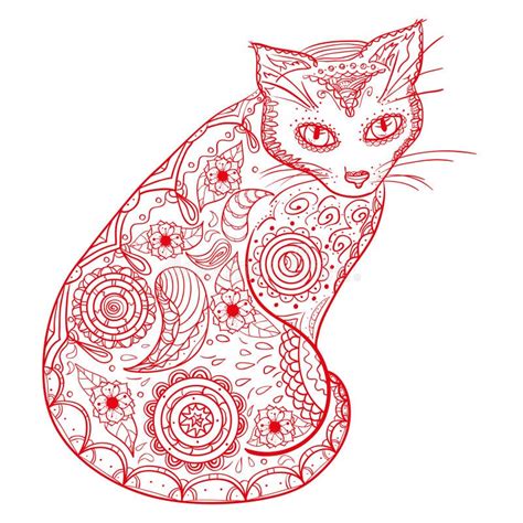 Cat. Design Zentangle stock vector. Illustration of decorative - 88703692