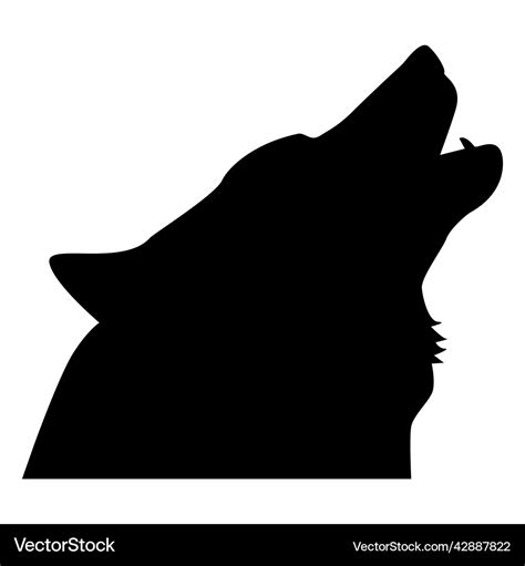 Howling Wolf Head Silhouette