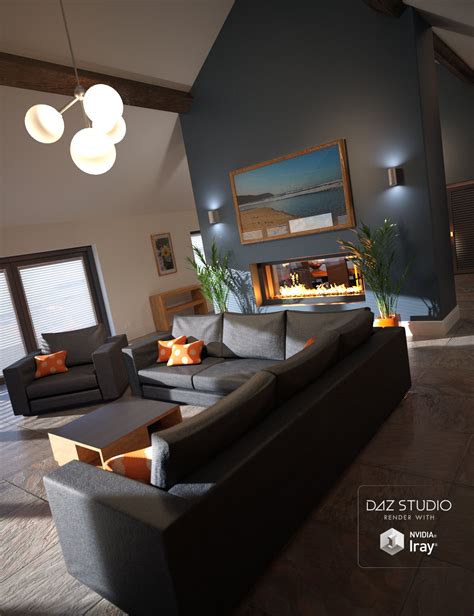 Modern Barn Conversion Interior | Daz 3D