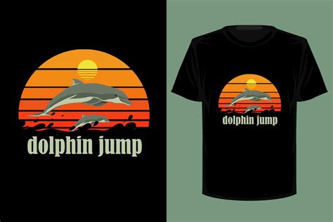 Dolphin jump retro vintage t shirt design 7414671 Vector Art at Vecteezy