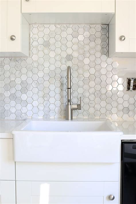 Honeycomb Tile Backsplash Subway With Arabesque Accent Kitchen Hexagon ...