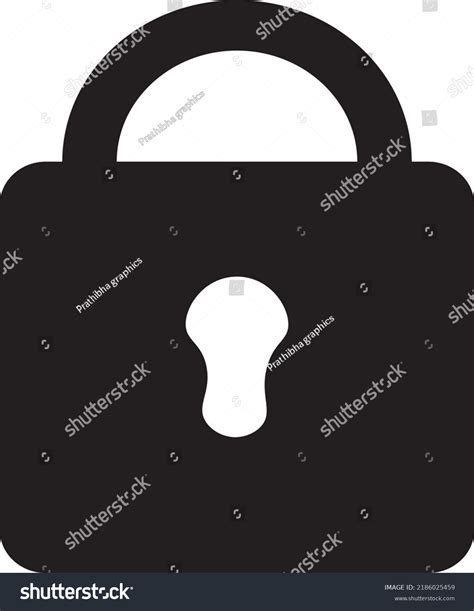 Padlock Icon Symbol Vector Black Color Stock Vector (Royalty Free ...