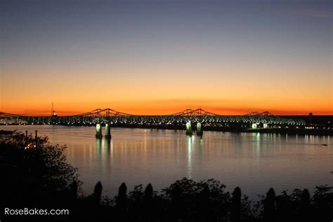 Mississippi River Bridge at Natchez Sunset - Rose Bakes