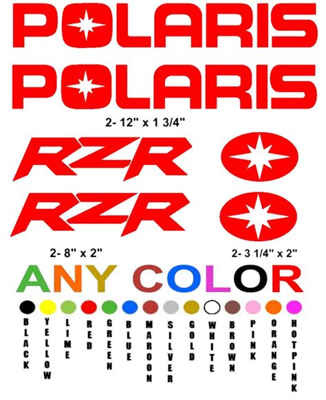 POLARIS RZR stickers decals any color quad 4x4 | Etsy