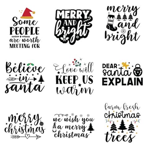 Premium Vector | Christmas quotes svg