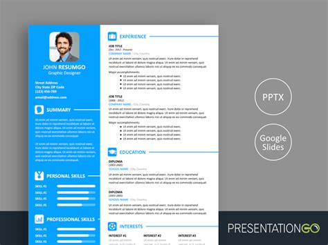 Free Resume Template Ppt - Printable Form, Templates and Letter