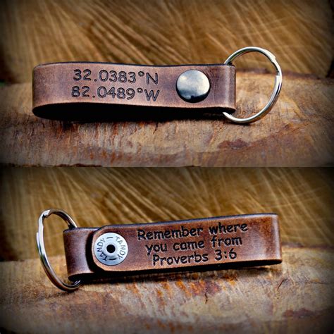 Personalized Leather Keychain, Leather Keychain, Key Chain, Engraved ...