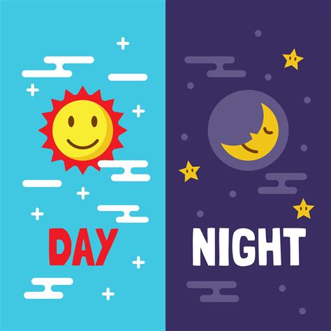 Day and night flat cartoon 2257763 Vector Art at Vecteezy