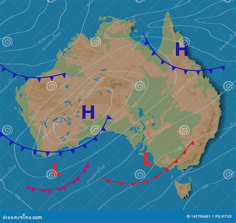 Weather Forecast of Australia. Meteorological Weather Map of the ...