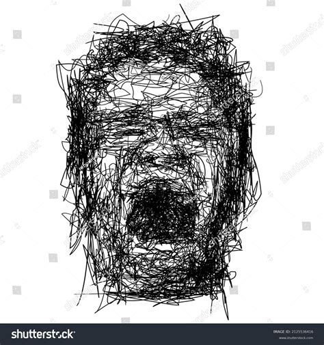 Drawing Sketch Expressive Face Person Screaming Stock Vector (Royalty ...