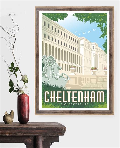 Cheltenham Spa Town Travel Poster Original Art Print, Wall Art Decor - Etsy